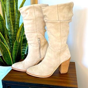 Leather (Suede) Beige Boot Womens Size 8